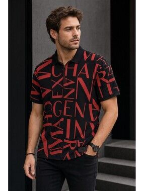 Armani Exchange Men's Sz L(M) stylish elegant Logo Front Short Sleeve Polo Shirt